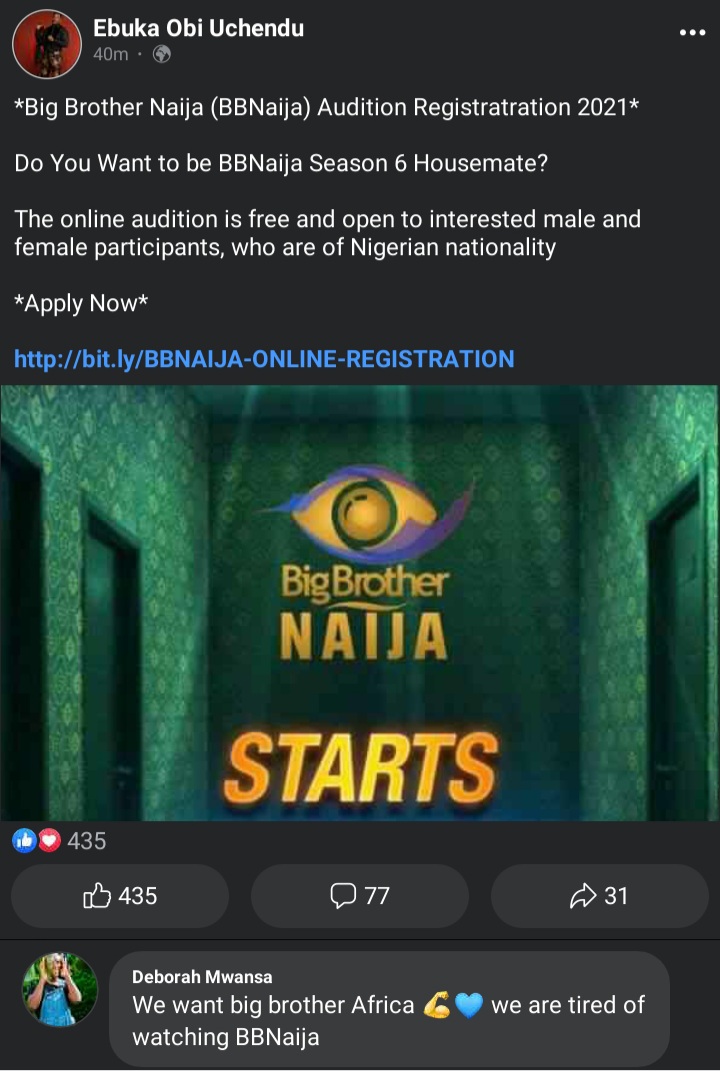 Fake BBNaija Form