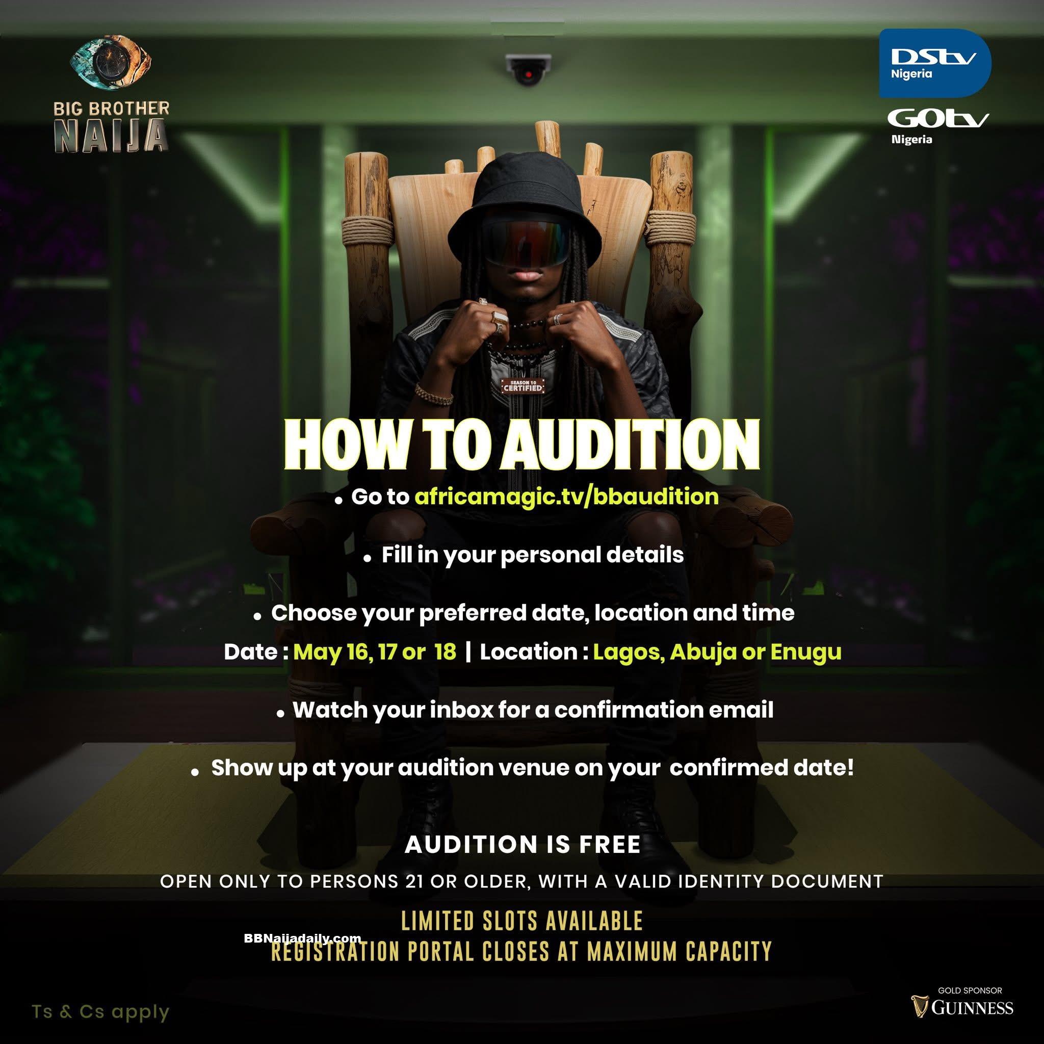 BBNaija Application form 2025